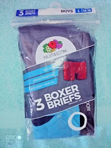 Boys Regular Cotton Boxer Briefs Fruit Of The Loom 3 Pack Large 14-16 Dated 2018 - Picture 1 of 3