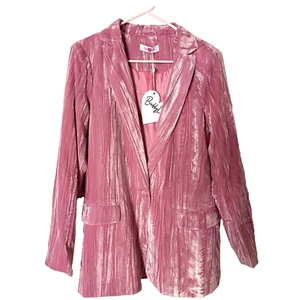 Buddy Love Blazer Einknopf Jacke Rosa Samt Velour Damen Gr. M Neu mit Etikett - Bild 1 von 6