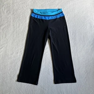 Running Bare Womens Size 10 Pants Black Blue Capri Straight Stretch Below Knee - Picture 1 of 15