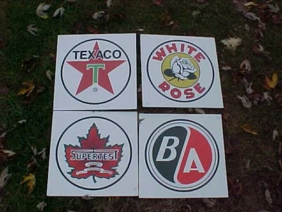 Excellent Texaco White Rose SuperTest B/A Gasoline Oil Graphics 12" Poster Board - Image 1 of 4