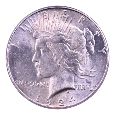 1924-S Peace Dollar PCGS AU58 Cover