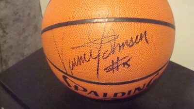 Vinnie Johnson AUTOGRAFIADO NBA Spalding Baloncesto DETROIT PISTONS Bad Boys JSA Foto 1 de 4