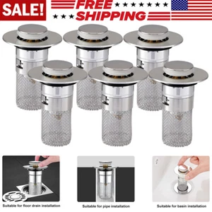 1-10PCS Bathroom Sink Stopper Hair Catcher Bathroom Pop Up Sink Drain Filter - Picture 1 of 20