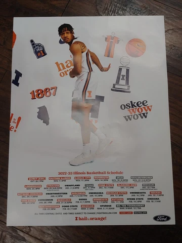 Illinois Fighting Illini 2022-23 Basketball POSTER Terrence Shannon Jr 18" x 24" Cover