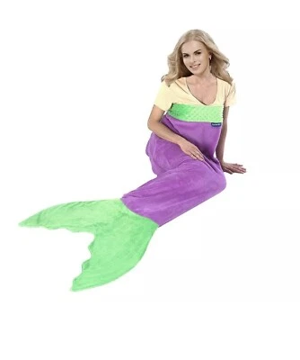 Manta Sirena Blankie Tails Púrpura y Espuma de Mar Verde Adolescente Talla Única Nunca Usada Foto 1 de 3