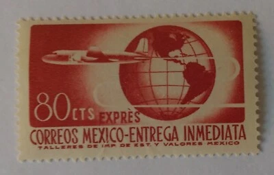 Sello de entrega especial de México, 1956, sc#E17, como nuevo, NH, OG Foto 1 de 2