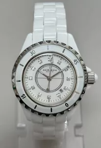 Akribos XXIV Womens White Dial White Ceramic Bracelet Watch AK485WT - Picture 1 of 2