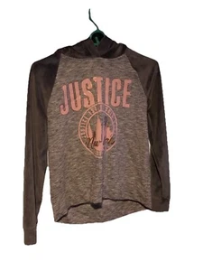 Justice Mädchen Hoodie Sweatshirt grau Pullover New York City Logo Grafik Gr. 12 - Bild 1 von 9