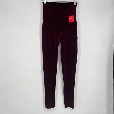Spanx Womens Velour Leggings High Waist Burgundy Size M - Image 1 of 4