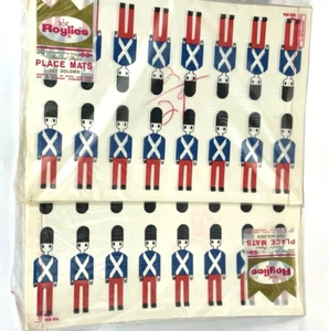 Vintage Paper Placemats Birthday Toy Soldiers 12 x 17 Royal Craft USA - Picture 1 of 4