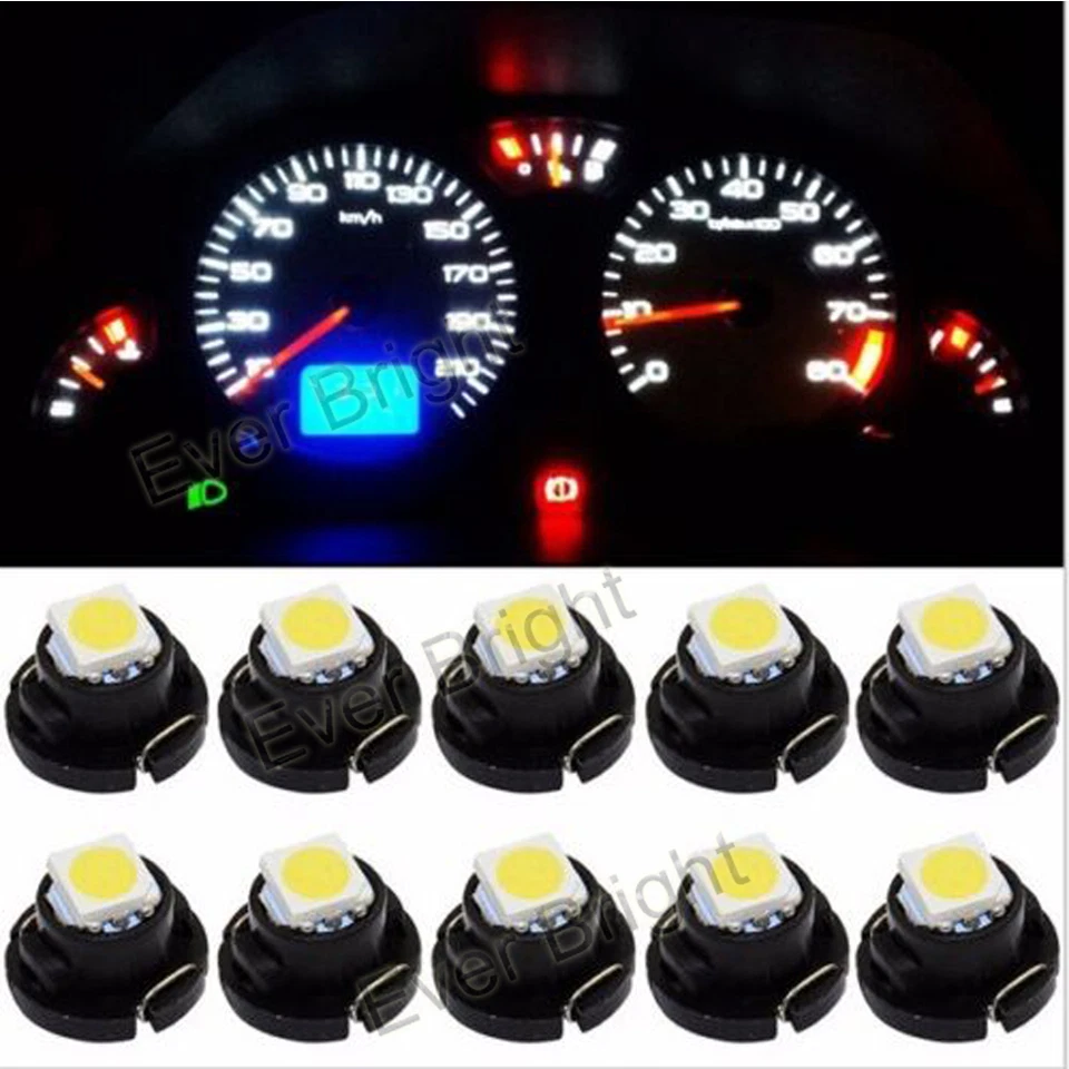 10Pcs T4.2 5050 1SMD LED Wedge Dashboard Cluster Light Panel Gauge Dash Bulbs - Image 1 of 4