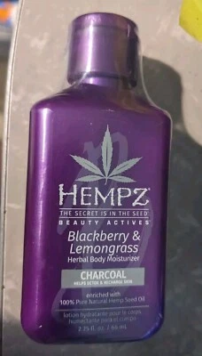 New HEMPZ Blackberry & Lemongrass Herbal Body Moisturizer Charcoal 2.25 oz - Image 1 of 3