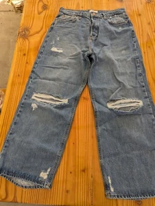 Forever 21 Straight Mens Distressed Denim Pants Med Wash Size 30 - Picture 1 of 8