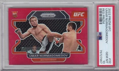 2022 Panini Prizm UFC Umar Nurmagomedov Red Prizm /299 Rookie RC PSA 10 Gem Mint - Image 1 of 2