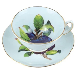ROYAL GRAFTON Teetasse & Untertasse Fine English Bone China Pflaume Obst Muster 2145 - Bild 1 von 8