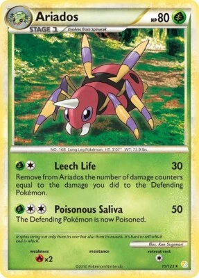 Pokémon TCG - Ariados - 15/213 - Rare - HeartGold & SoulSilver [Moderate Play] - Image 1 of 2