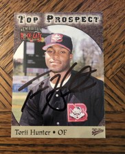 TORII HUNTER 1998 MULTI AD AUTOGRAPHED SIGNED AUTO BASEBALL CARD TWINS HOF 11 