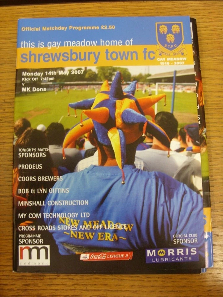14/05/2007 Play Off Semi-Final League 2: Shrewsbury Town v Milton Keynes Dons  . - Image 1 of 1