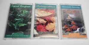 3 Nature Earth Sounds Cassettes Rain Forest Mountain Serenity Rain Tape Meditate - Picture 1 of 5