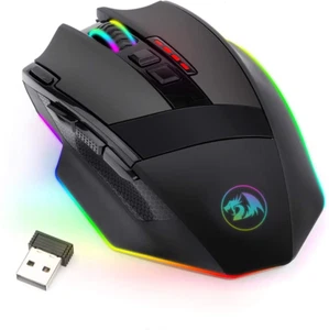 M801 Wireless RGB Gaming Mouse, 16000 DPI, 9 Programmable Buttons, Black - Afbeelding 1 van 6