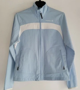 Women’s Jacket Merrell Track Aeroblock Blue with White Accents Running Hiking M - Picture 1 of 11