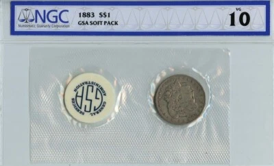 1883 Morgan Dollar GSA SOFT PACK S$1 NGC VG10 - Image 1 of 2