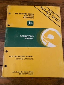 Manual de operador de cultivadores en fila John Deere serie 815 y 825 - Imagen 1 de 2