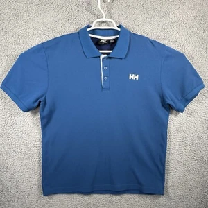 Helly Hansen Mens Polo Navy Blue Embroidered Size L Short Sleeve HH - Picture 1 of 7