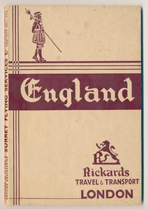 1935 Charles Rickards Travel Book Tour England By Coach London Omnibus Transfer - Imagen 1 de 6