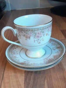 Noritake Ireland Morning Jewel Porcelain Tea Cup & 2 Saucers - Ireland 2767 - Picture 1 of 2