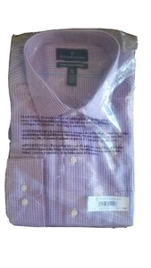 Nuevo con etiquetas Camisa de Vestir Abotonada Para Hombre 17.5 33 Calce Clásico Azul Rosa Mangas Largas - Imagen 1 de 5