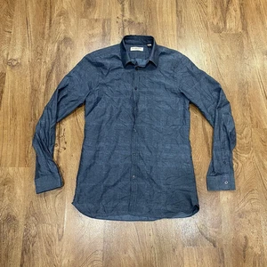 Camisa BURBERRY LONDON Para Hombre Talla 15 1/2 - 39 Abotonada Ajuste A Medida Azul - Imagen 1 de 5
