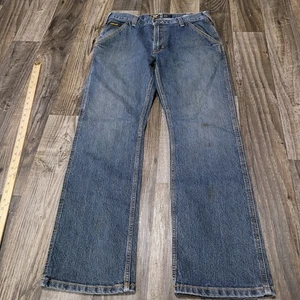 Ariat M4 Rebar Relaxed Boot Jeans Mens 32x32 Blue Western Rodeo Work Distressed - Picture 1 of 14