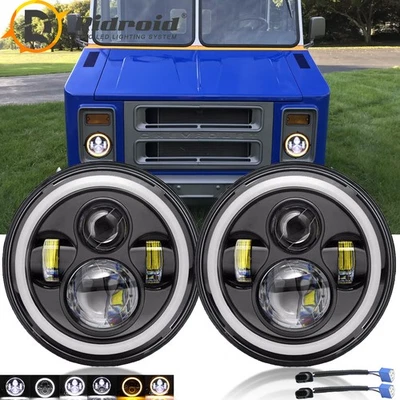 2PCS Fit CHEVROLET P10 P20 P30 Van 7" LED Headlights Hi/Low Beam DRL Angel Eyes - Image 1 of 4