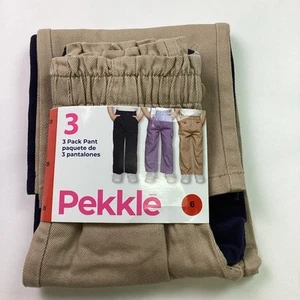 Pekkle Youth Kids' 2-Pack Pants Set - Size 6 - Only Blue & Beige - Picture 1 of 7