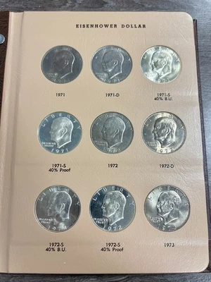 1971-1978 PDS Eisenhower Ike Dollar $1 Set, 32 Coins Total, Silver Proofs & Uncs - Image 1 of 4