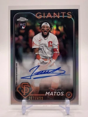 2024 Topps Chrome Update #AC-LM Luis Matos Refractor Auto #/499 RC - Image 1 of 2
