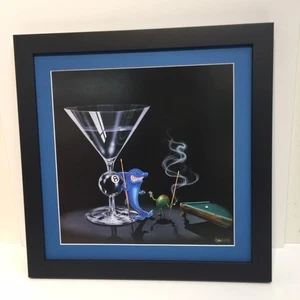 MICHAEL GODARD - ENMARCADO - NEGRO - 16" X 16" "TIBURÓN PISCINA" - BUEN TAMAÑO - Imagen 1 de 6