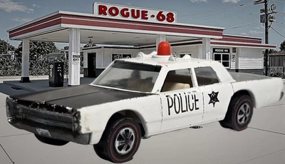 Vintage Hot Wheels Redlines Custom Police Cruiser, White 1969, USA, Opaque Siren - Image 1 of 4