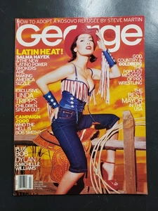 George Magazine July 1999 - Salma Hayek Cover - Latin Heat! - JFK Jr - Bob Dylan - Foto 1 di 2