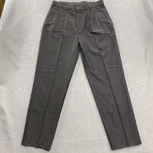 Vintage Haggar Pants Men 38x32 (Fits 34x32) Gray Khaki Pleated Cotton USA - Picture 1 of 16