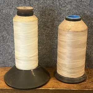 Vintage The Robinson Thread Co. Nylon White Thread Lot of 2 Made In USA - Picture 1 of 12