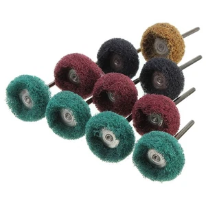 10pcs Mini Drill Abrasive Brush Nylon Buffing Polishing Wheel with 3mm Shank - Picture 1 of 5