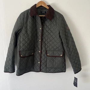 Lauren Ralph Lauren Jacket Womens Large Green Litchfield Loden Quilted Coat NWT - Picture 1 of 10