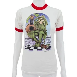Grateful Dead 1973 Original Vintage Ringer Tee Shirt White Small - Bild 1 von 8