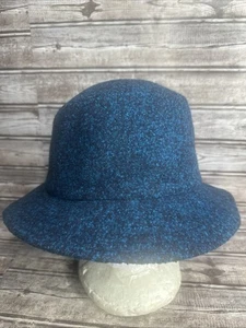 Toucan Hats New York Bucket Hat Packable Quilt Lined Wool Blend Blue/Black - Picture 1 of 6