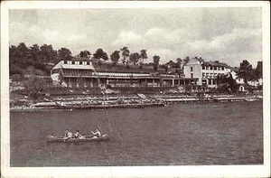 Cartolina Pisek Repubblica Ceca Boemia ~ 1920/30 fiume Wottawa Otava barca a remi barche persone - Foto 1 di 1