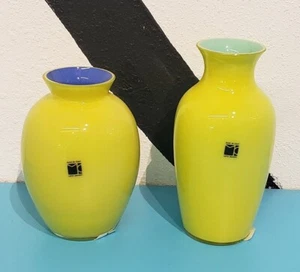Carlo Moretti Vaso Pirus Giallo, Set di 2 - Foto 1 di 2