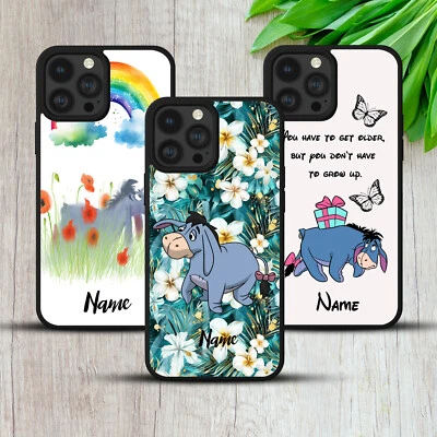 PERSONALISED EEYORE CASE FOR IPHONE SAMSUNG GOOGLE WATERCOLOUR GIFT PHONE COVER - Image 1 of 4