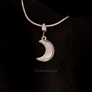 Muonionalusta Meteorite Moon Pendant .925 #23 - Picture 1 of 3